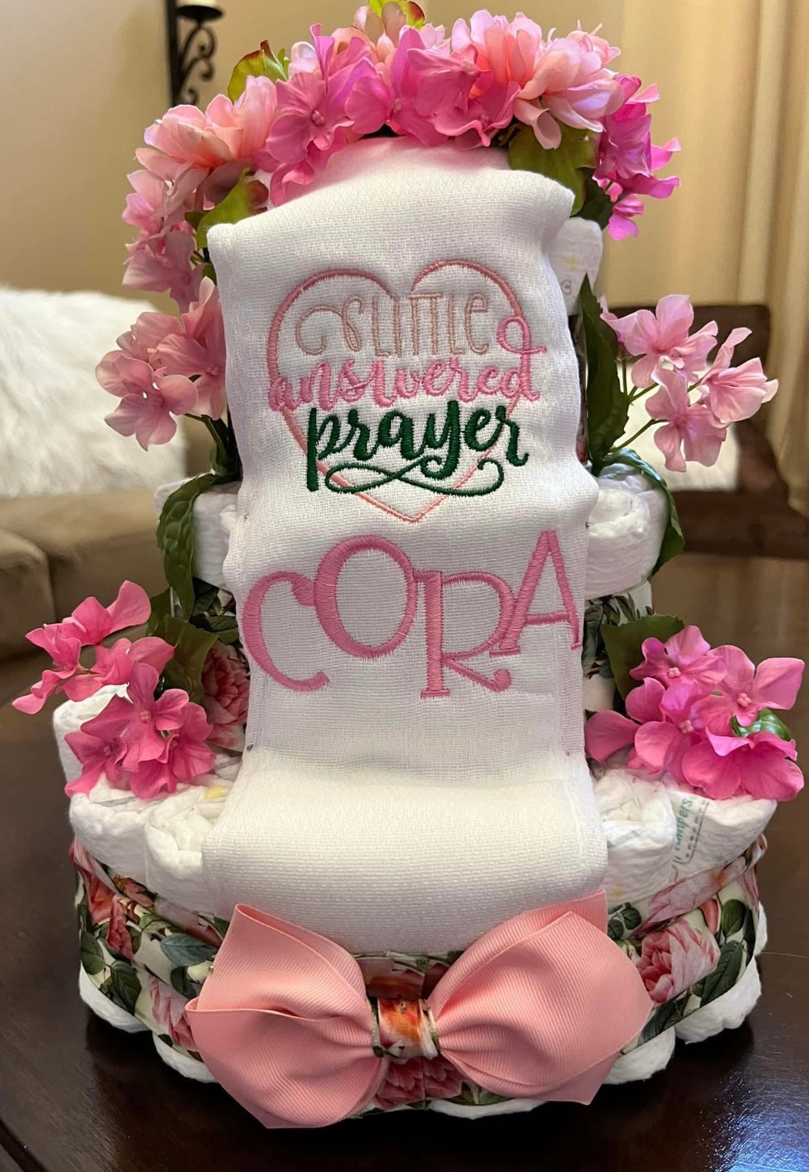 Personalized Baby Girl Diaper Cake