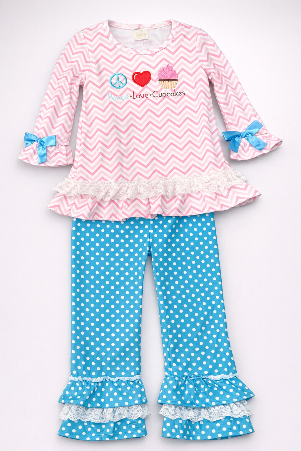 Little Girls Love Peace Cupcake Outfit