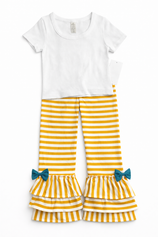 Girls 2 Piece Outfit/Embroidery Available
