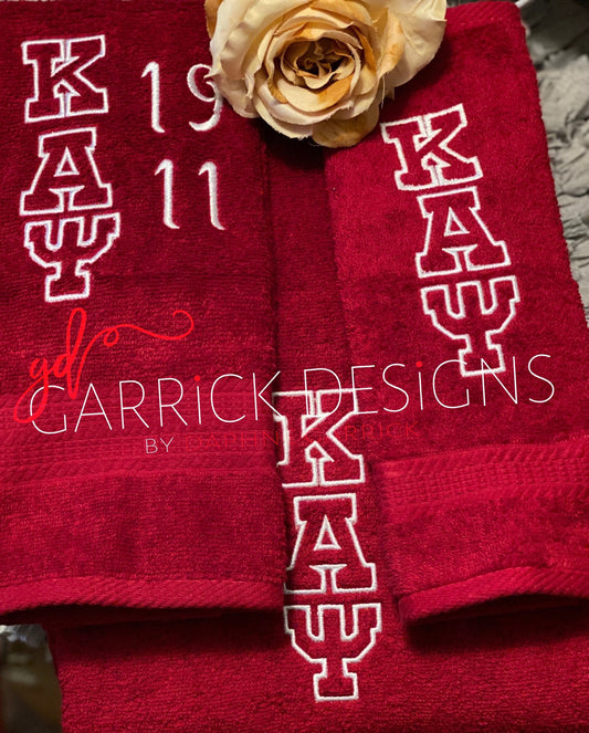 2  Piece Inspired Kappa Alpha Psi Towel set